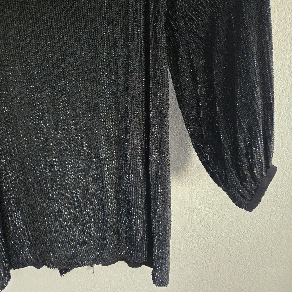 NWT Retrofete Gabrielle Embellished Robe Mini Dress Size S Black VNeck Tie Waist - Picture 14 of 14